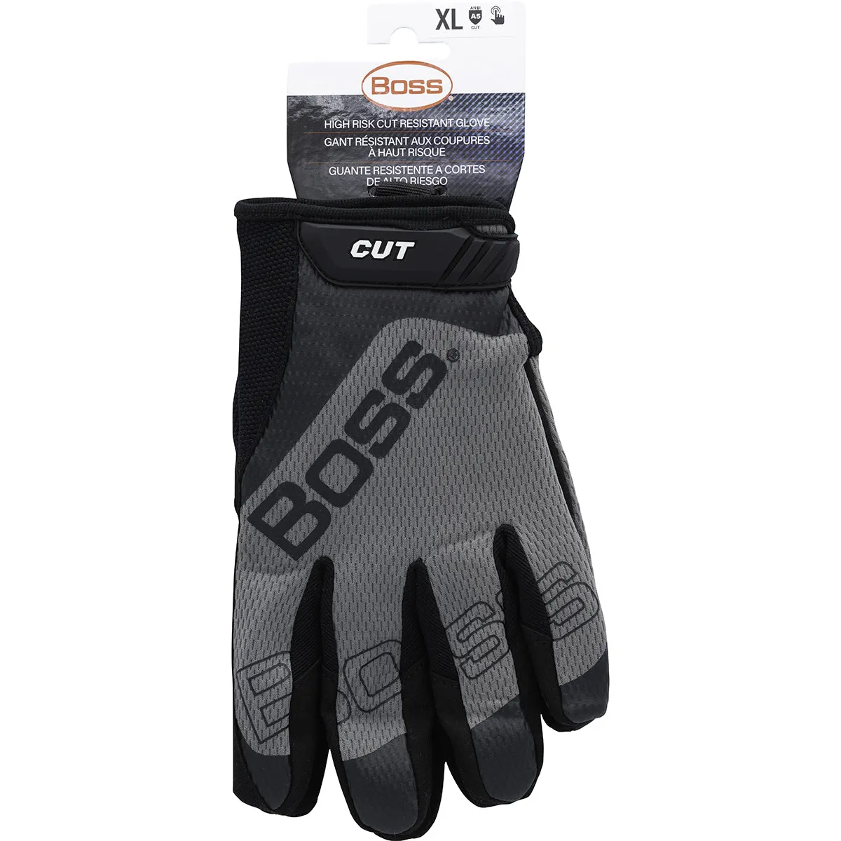 Boss 120-MC1225T Synthetic Microfiber Palm with Mesh Fabric Back and Para-Aramid Cut Lining Safety Glove (One Dozen)