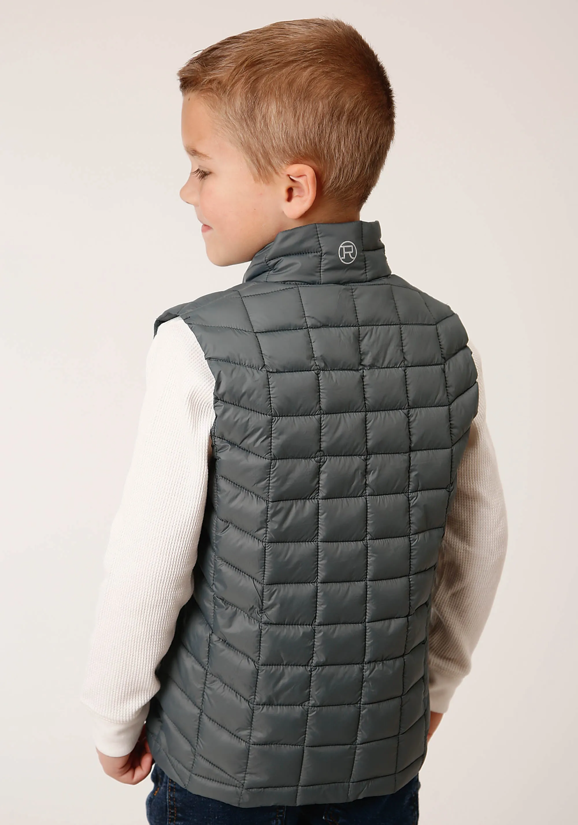 BOYS  SILVER SAGE NYLON PARACHUTE DOWN VEST