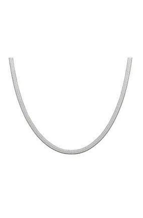 BRENDA GRANDS SILVER HERRINGBONE NECKLACE