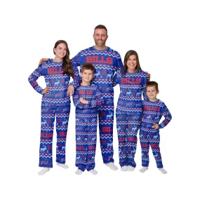 Buffalo Bills NFL Ugly Pattern Family Holiday Pajamas