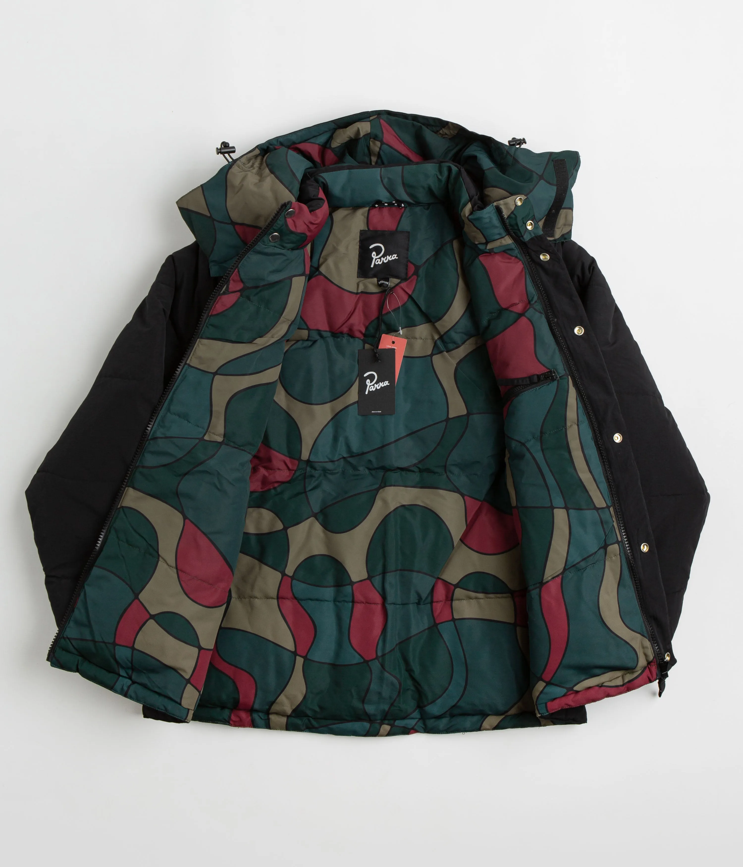 by Parra Trees In Wind Puffer Jacket - Black