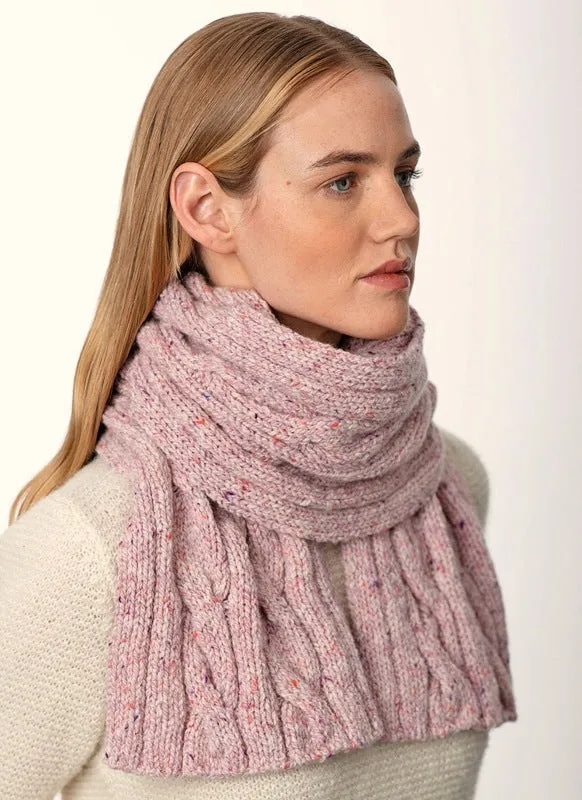 Cable and Rib Scarf - Fisherman Out of Ireland - 3 COLOURS AVAILABLE