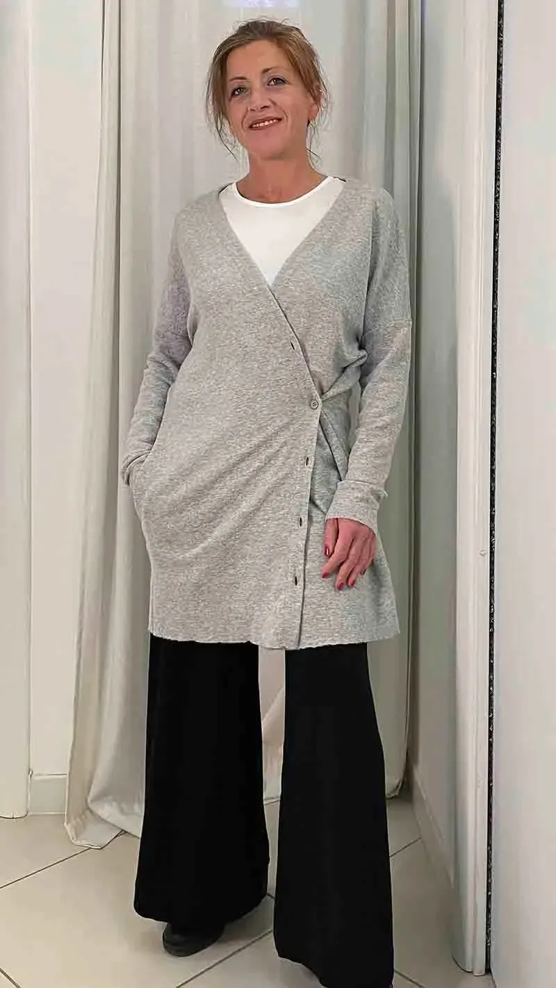 Cardigan Donna lungo Grigio