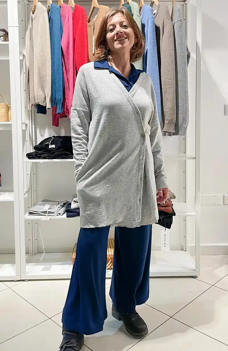 Cardigan Donna lungo Grigio