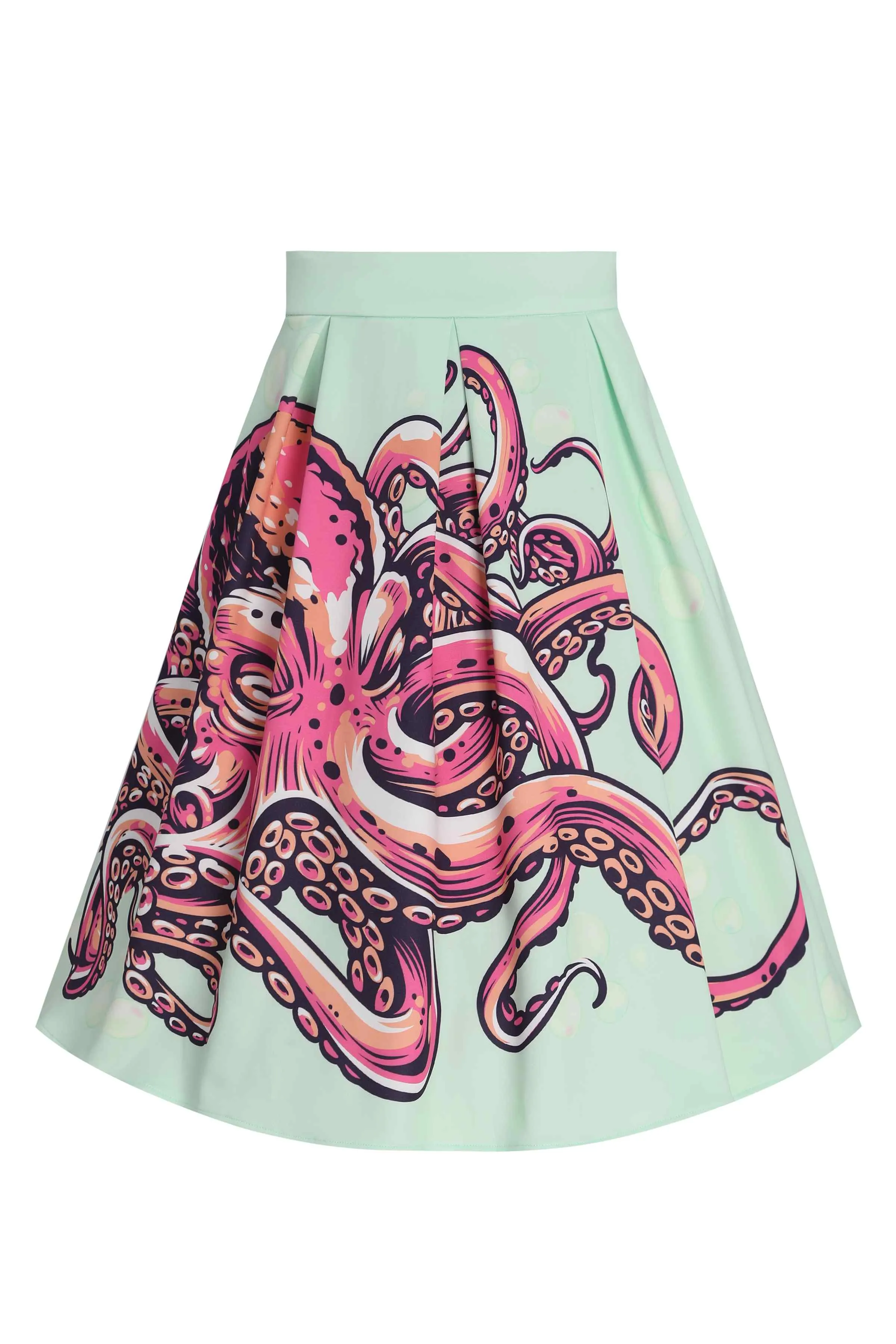 Carolyn Mint Green Octopus Box Pleated Skirt