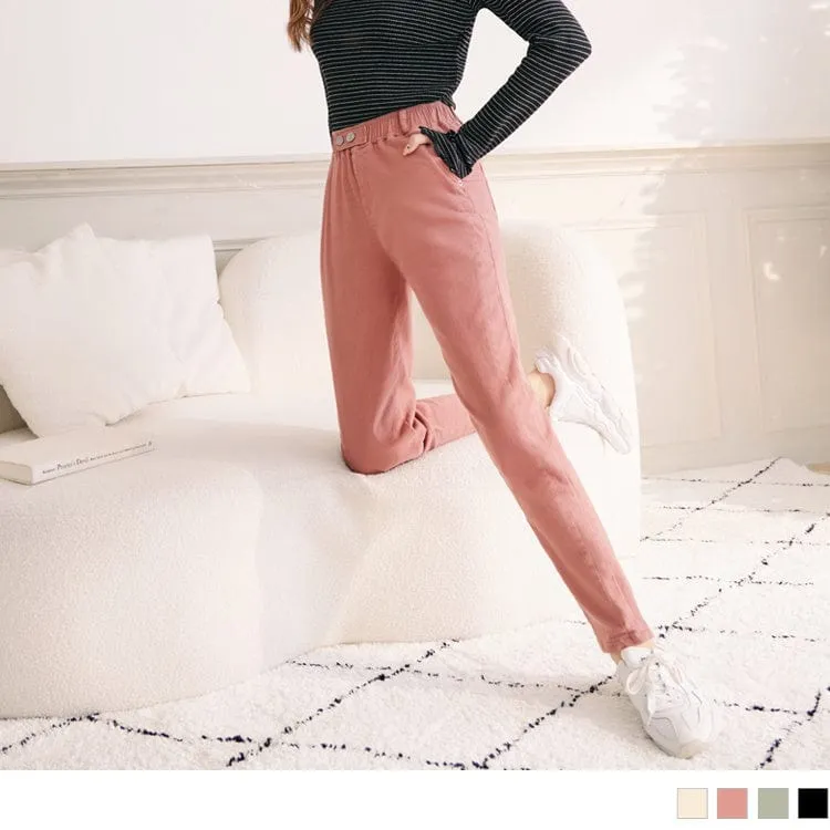 CASUAL MEDIUM WAIST SLIM HAREM LONG PANTS