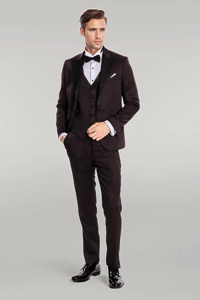 Claret Red and Black Tuxedo for Men | Wessi