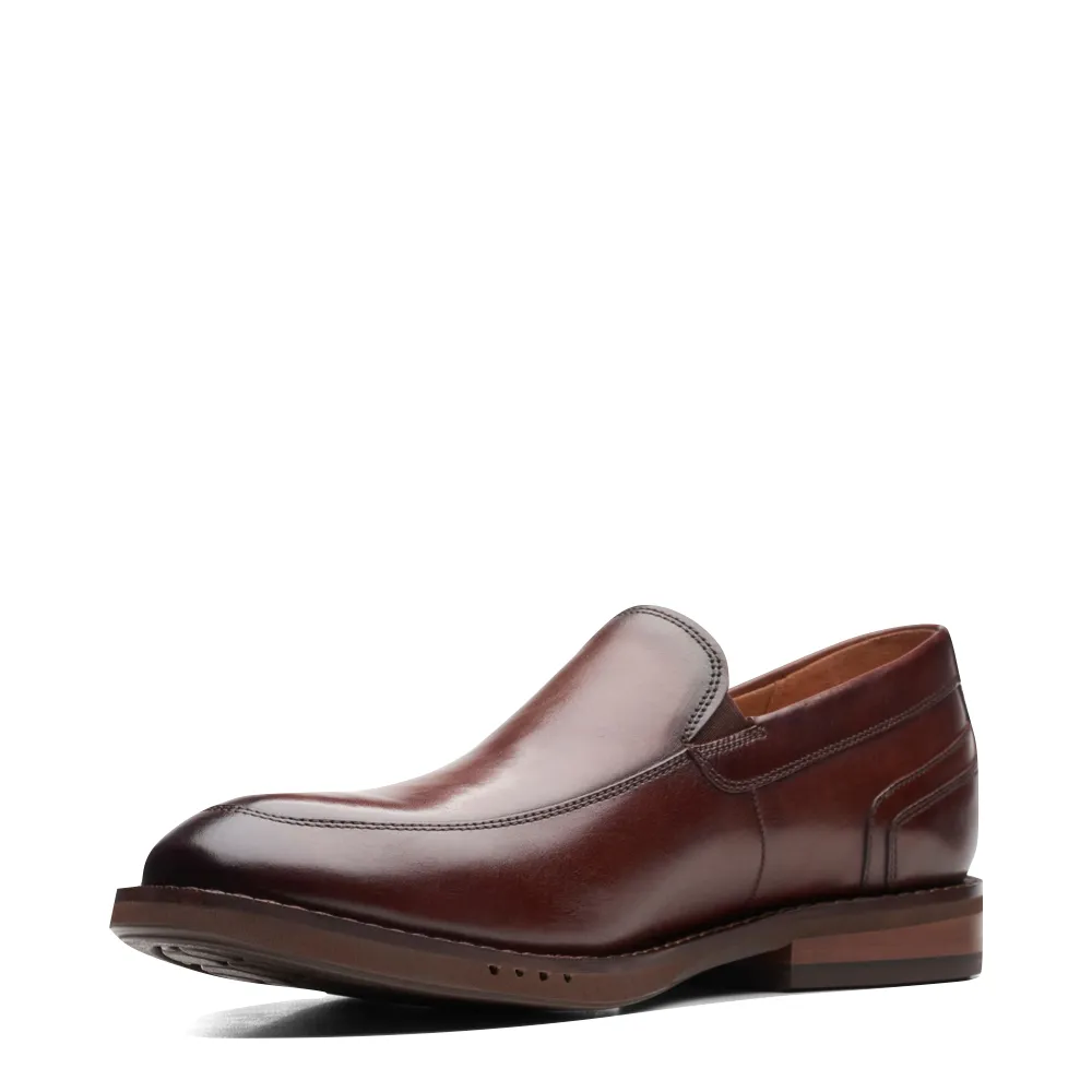 Clarks Men's Un Hugh Step Leather Slip On Dress Shoe (Brown)