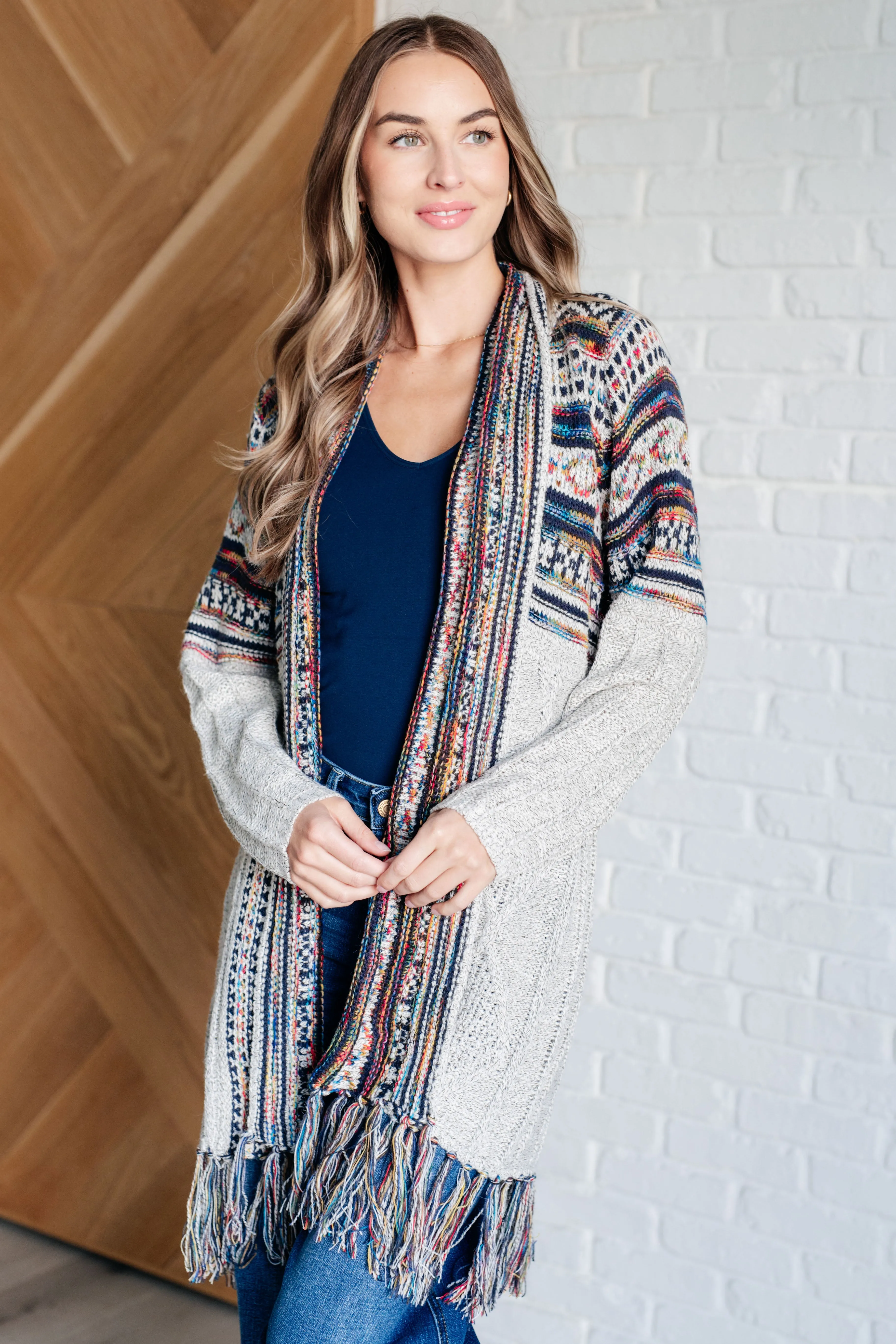 Colorful Fringe Cardigan