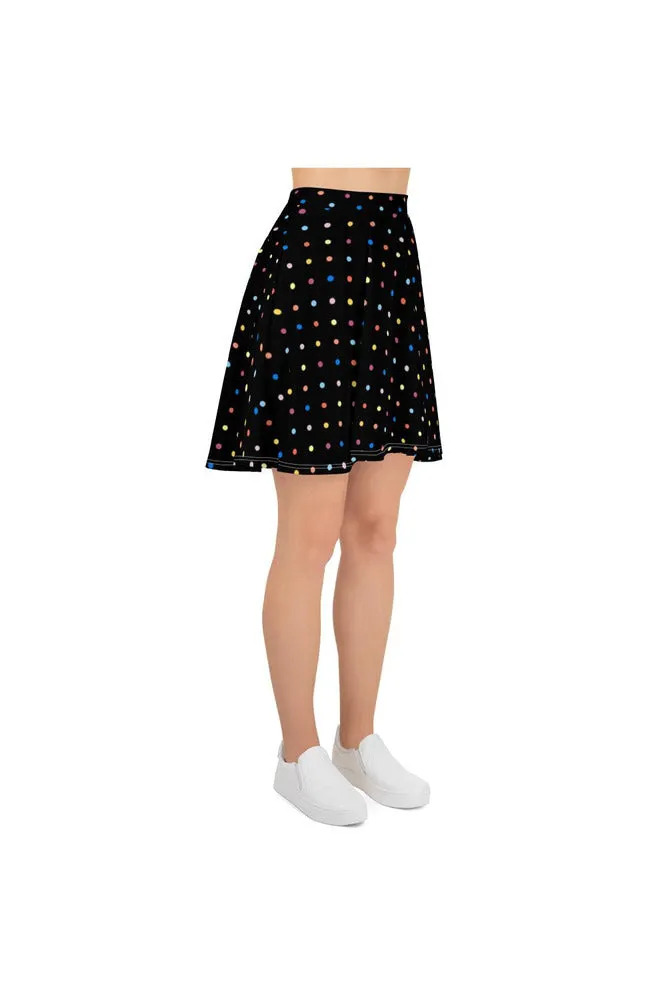 Colorful Polka Dot Skater Skirt