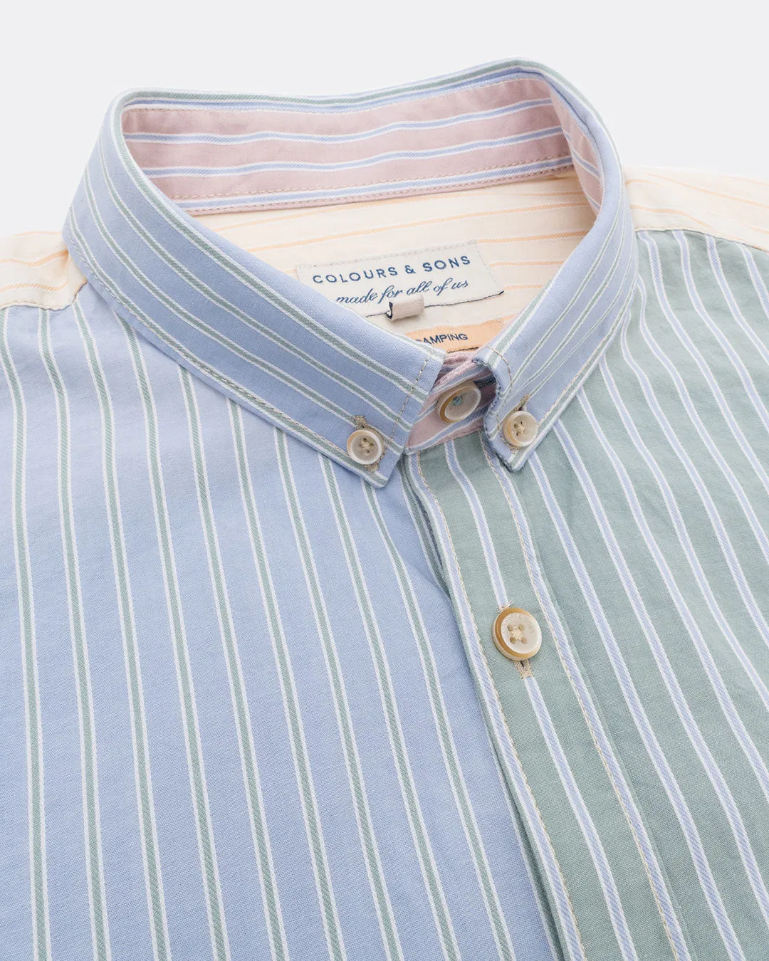 Cotton Shirt - Stripe - Colourblock