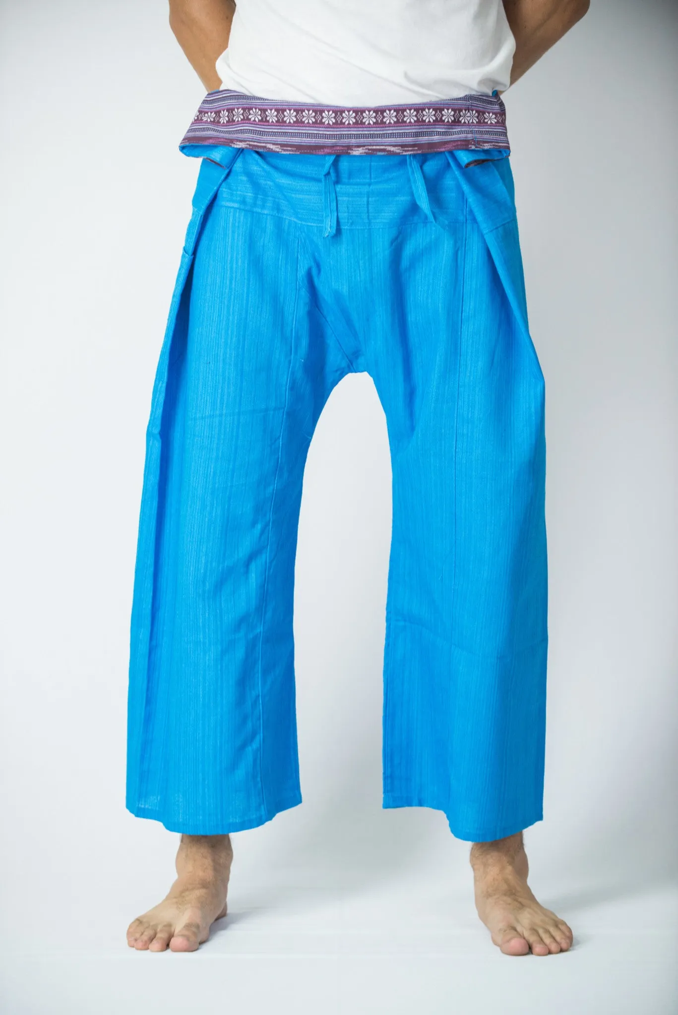 Cotton Thai Fisherman Yoga Massage Pants Blue