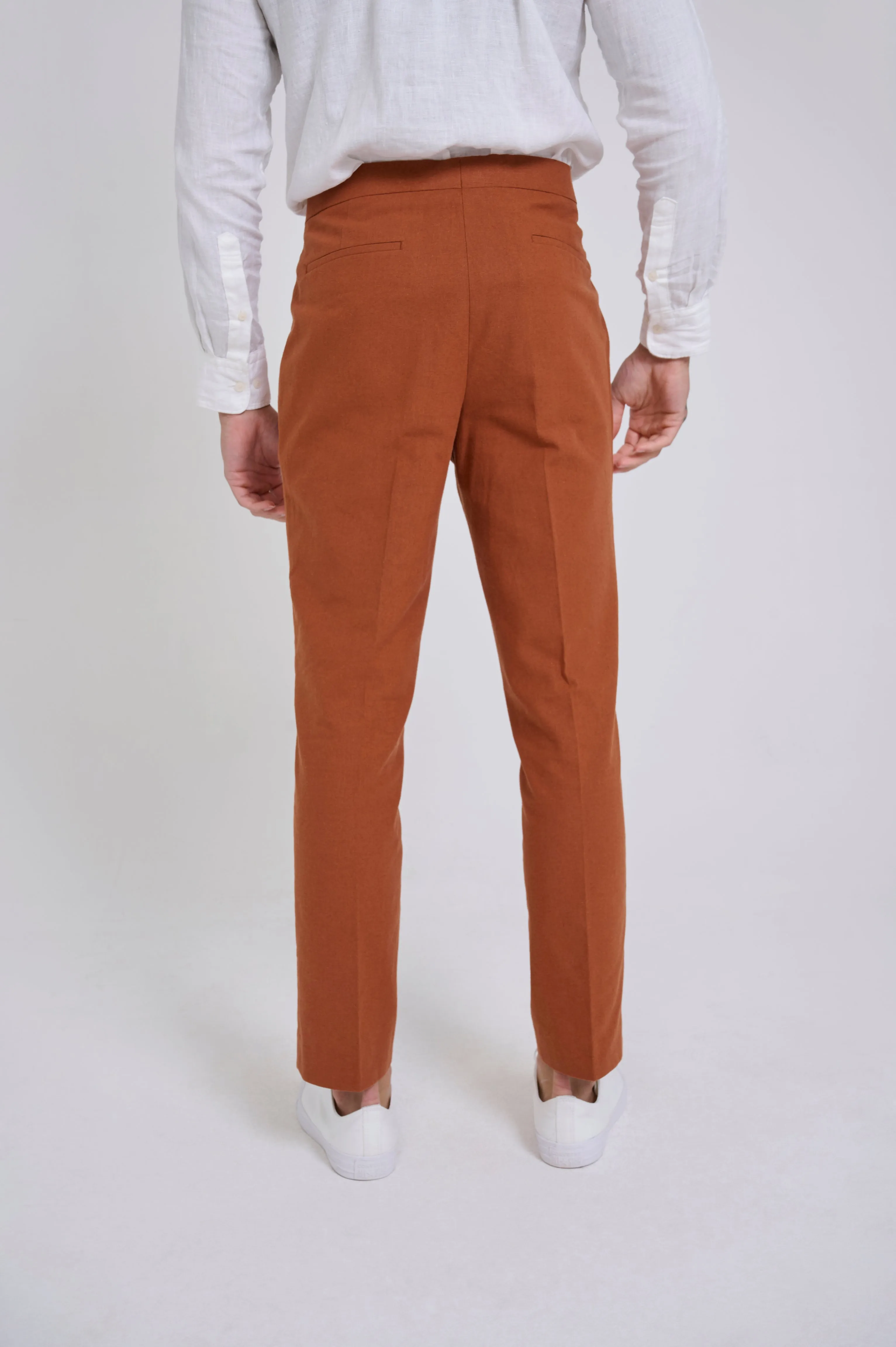 DECORATE Cotton Linen Blend Trouser in Clay