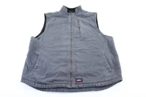 Dickie's Logo Patch Grey Sherpa Lind Zip Up Vest