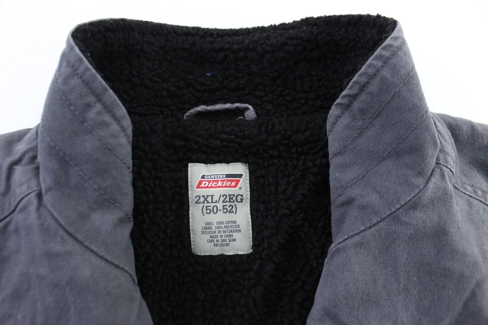 Dickie's Logo Patch Grey Sherpa Lind Zip Up Vest