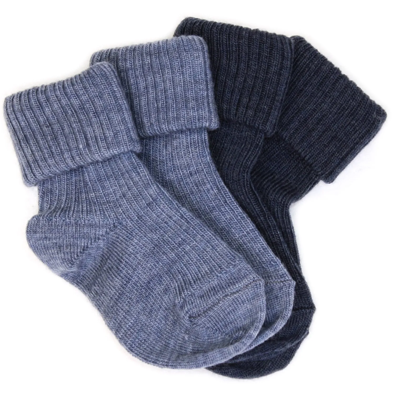 DISCONTINUED Wool Socks, Baby and Toddler, Blue - TWO-PAIR PACK