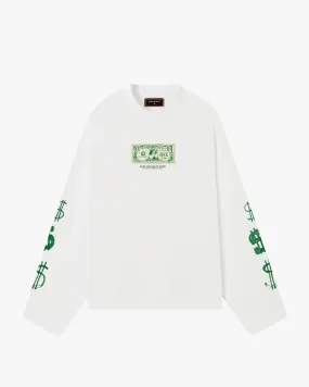 DOLLA LONG-SLEEVE TEE WHITE