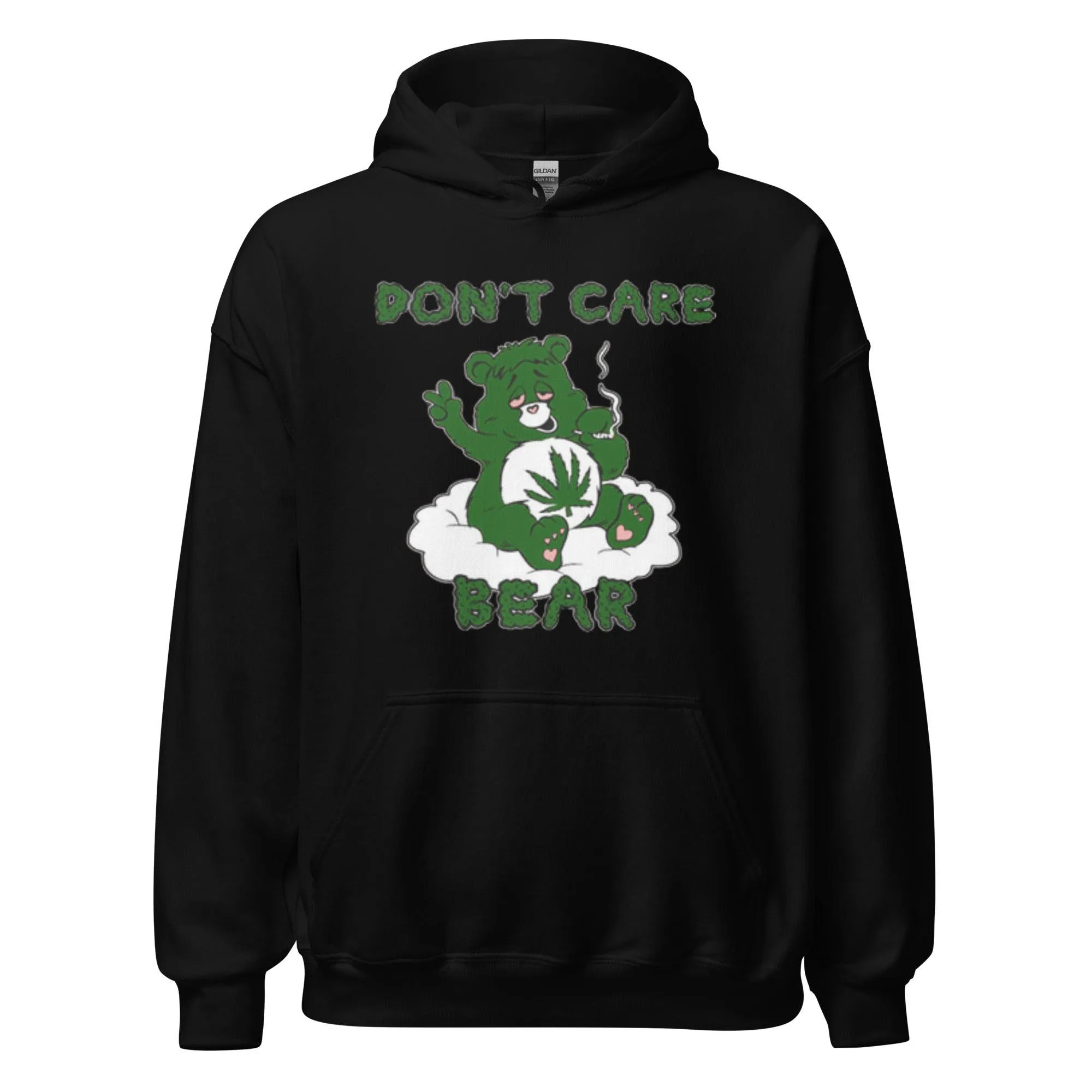 Dont Care Bear Weed Hoodie Ultra Soft Blended Cotton Blend Midweight Unisex Pullover