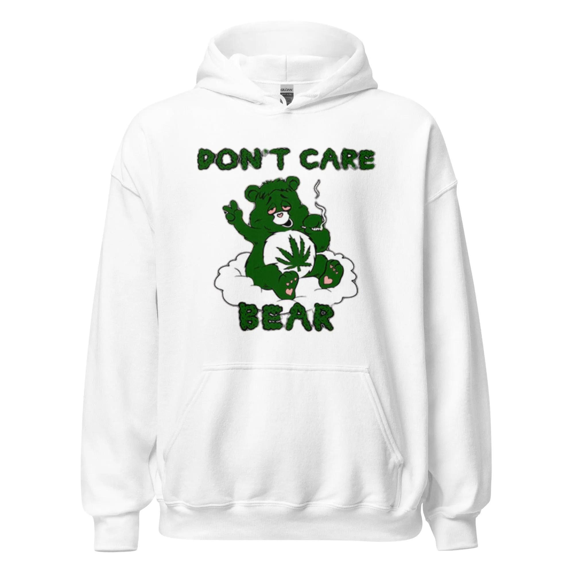 Dont Care Bear Weed Hoodie Ultra Soft Blended Cotton Blend Midweight Unisex Pullover