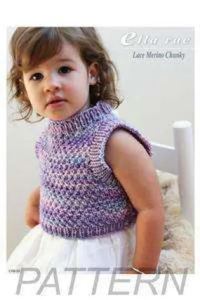 Ella Rae Lace Merino Chunky Double Moss Stitch Vest PATTERN ONLY