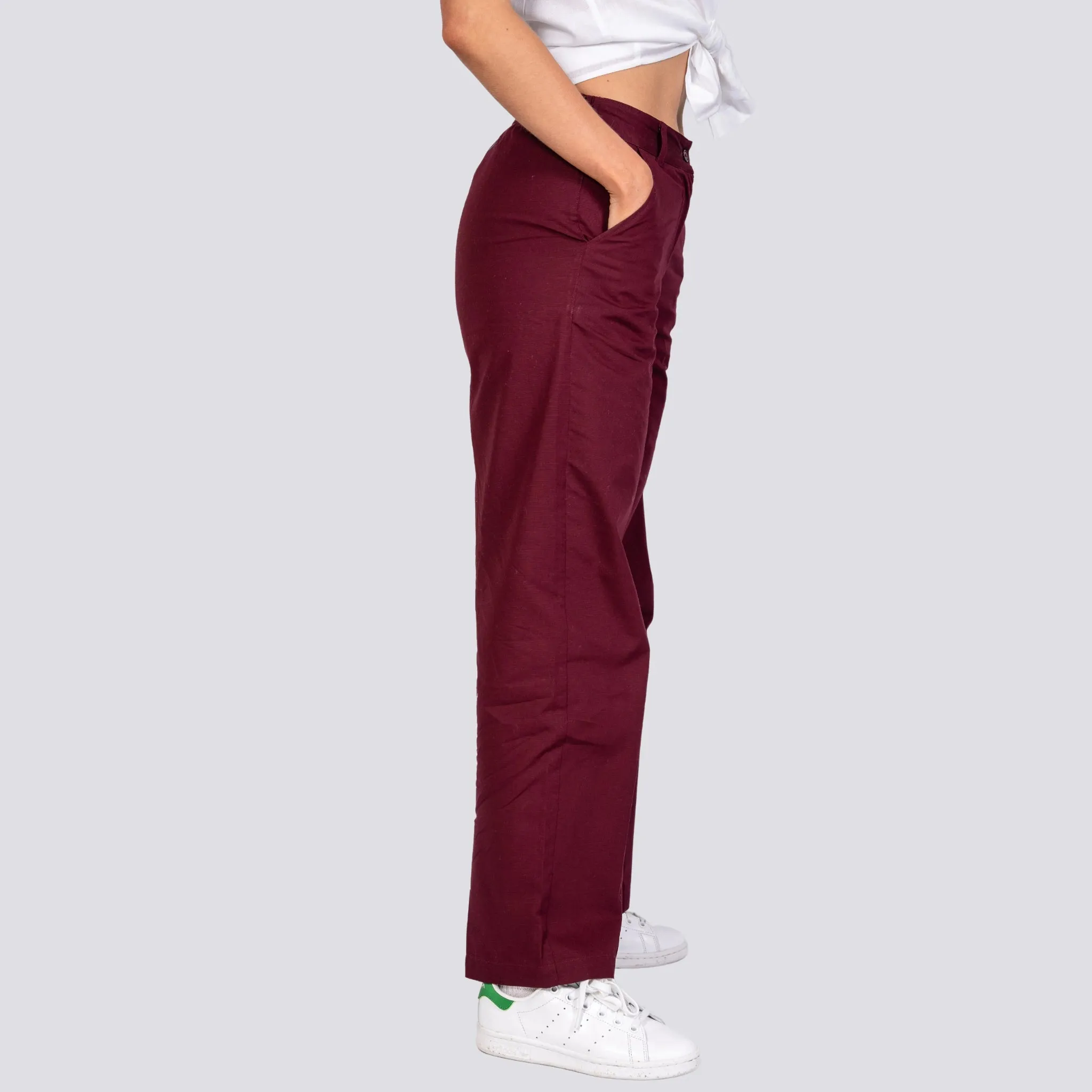 Embrace Enchanting Elegance with Sustainability: Black Rose Elegance Linen Trousers