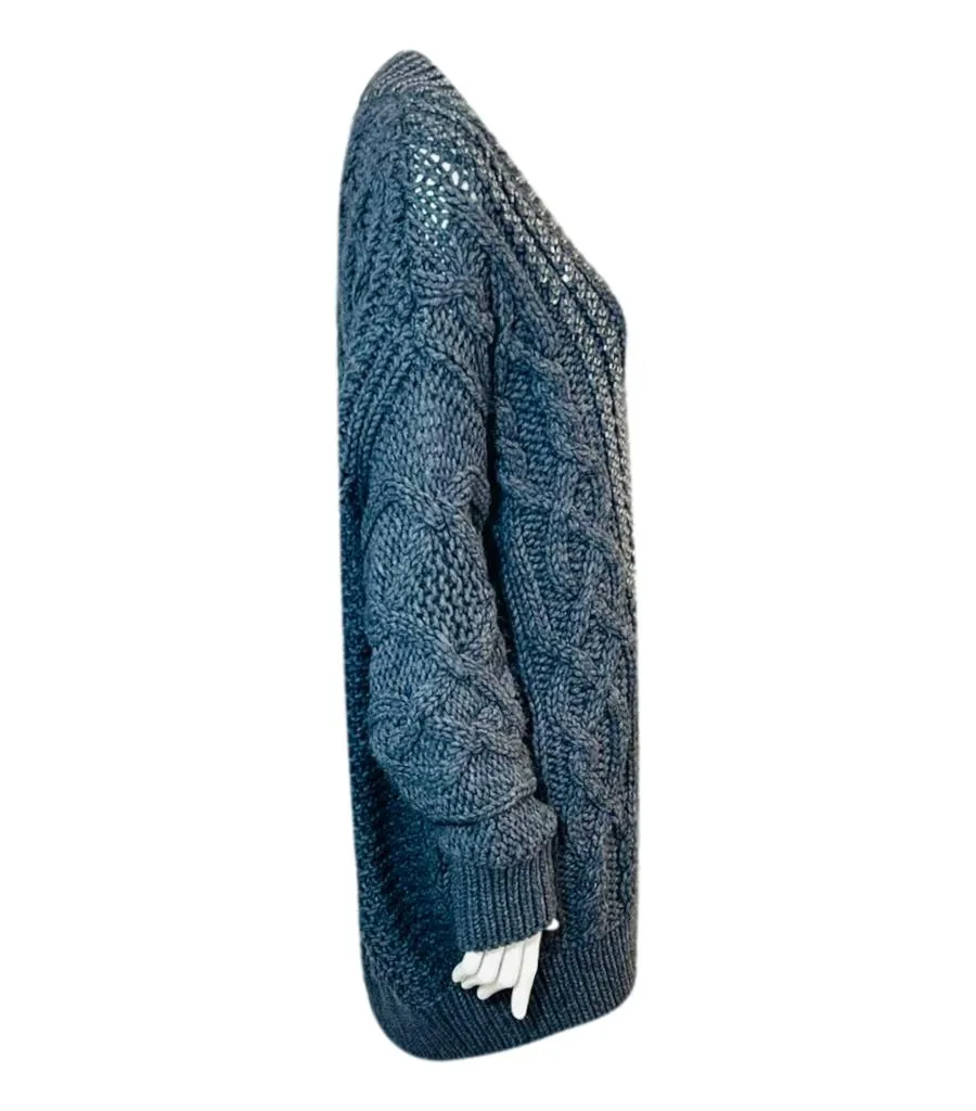 Ermanno Scervino Wool & Crystal Embellished Cardigan. Size M