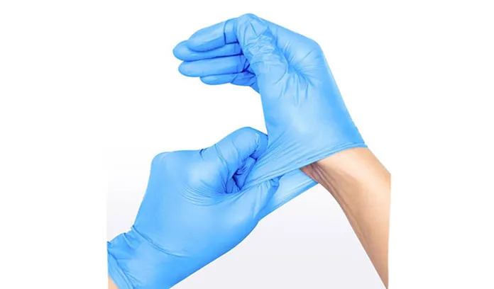 Ever Ready Disposable Vinyl Blue Exam Gloves, Powder-Free & Latex-Free Gloves, Size Large