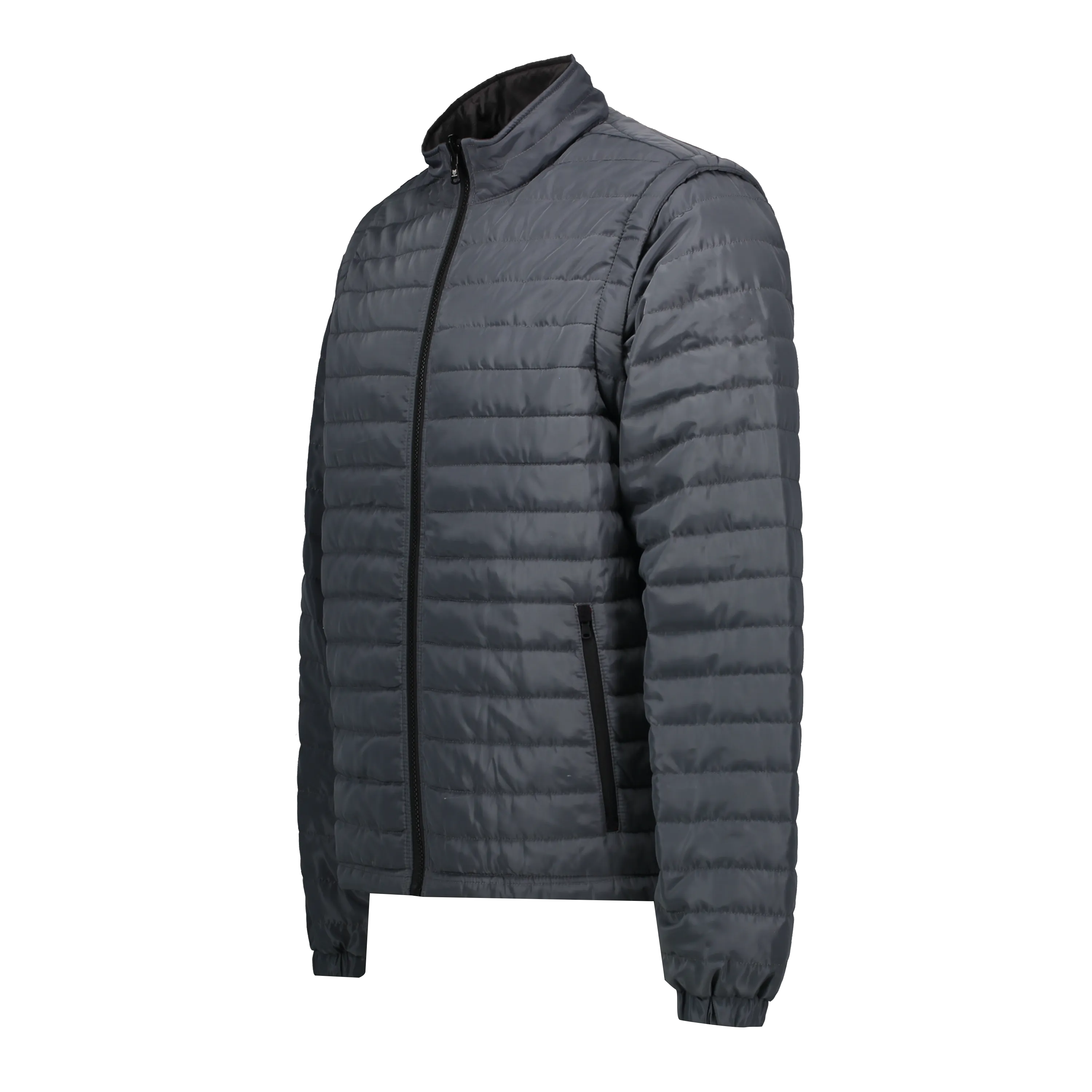 Everest Grey Men's Puffer Jacket Removable Arms