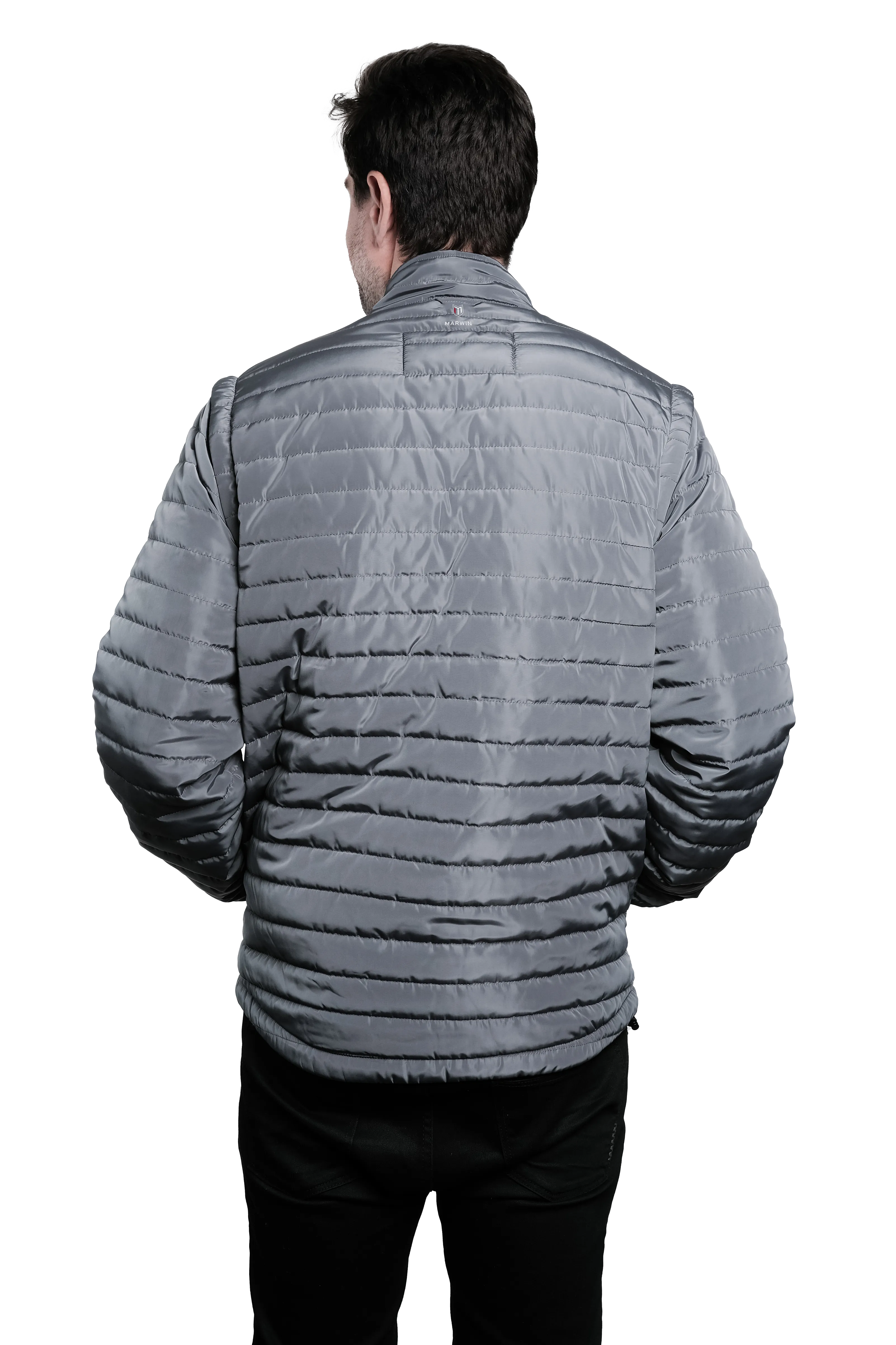 Everest Grey Men's Puffer Jacket Removable Arms