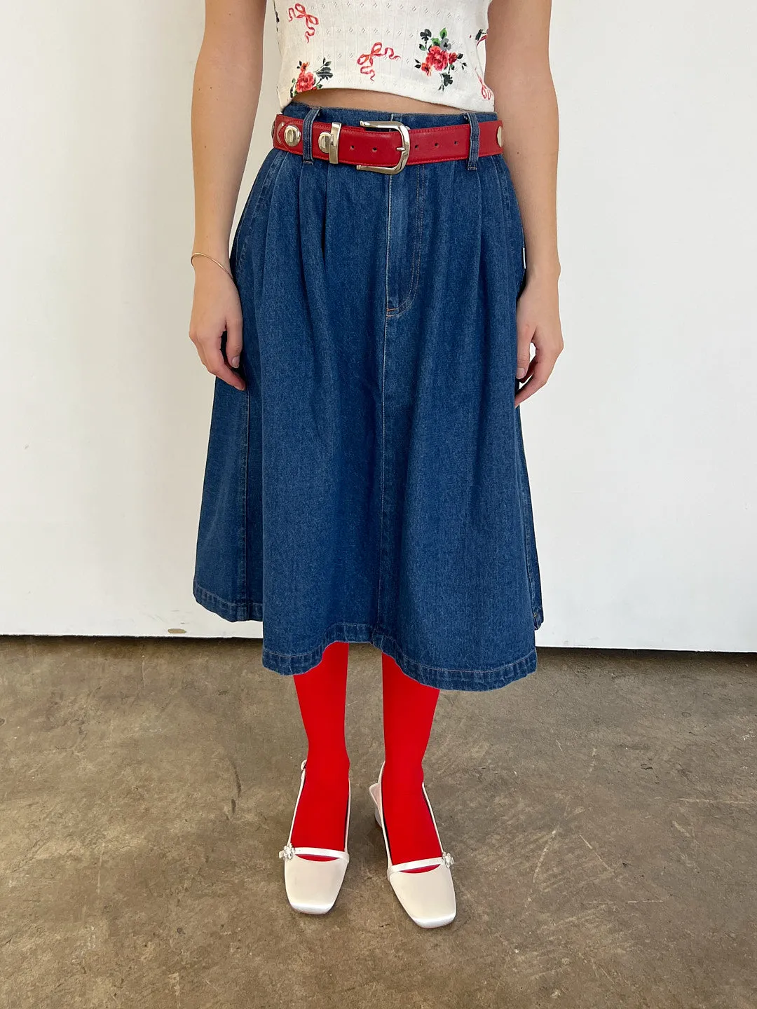 Farm Girl Skirt - Blue Denim