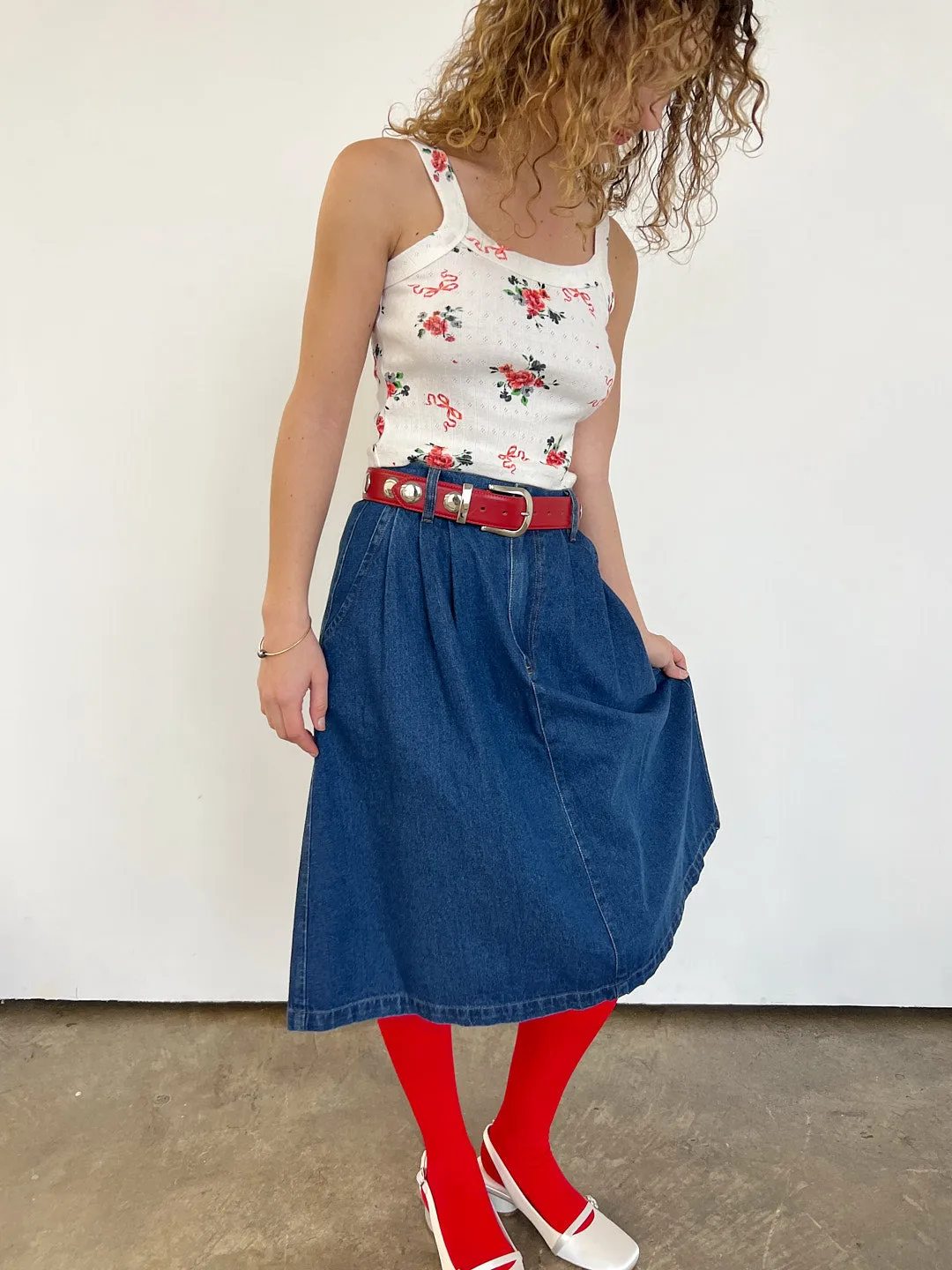 Farm Girl Skirt - Blue Denim