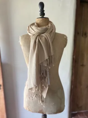 Fawn Cashmere & Silk Shawl