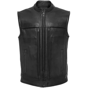 First Mfg Mens Rampage Zippered Concealment Leather Vest