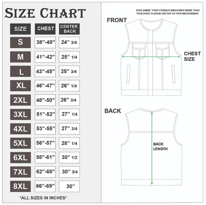 First Mfg Mens Rampage Zippered Concealment Leather Vest