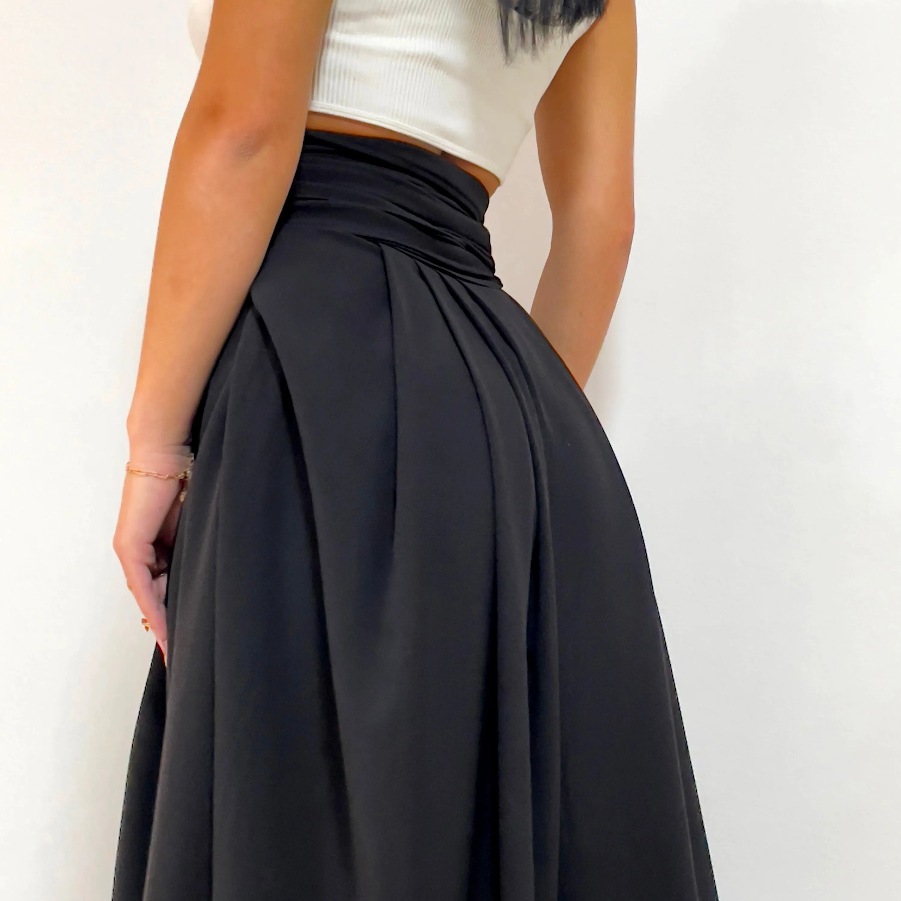 Flare Black Hakama style Pants