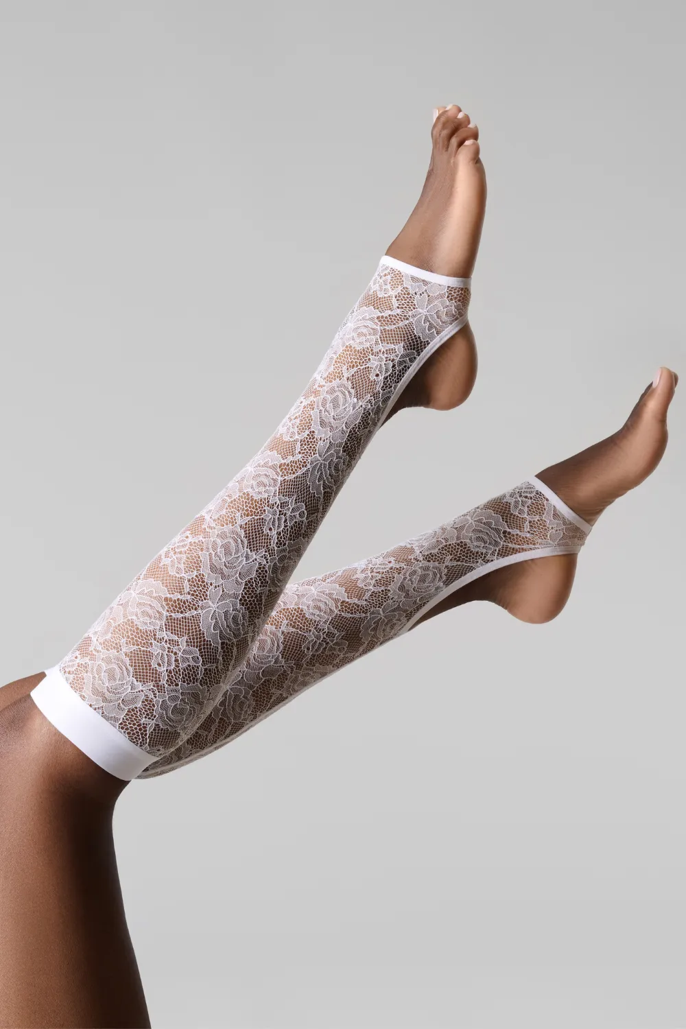 Flashback Lace Leg Warmers in White