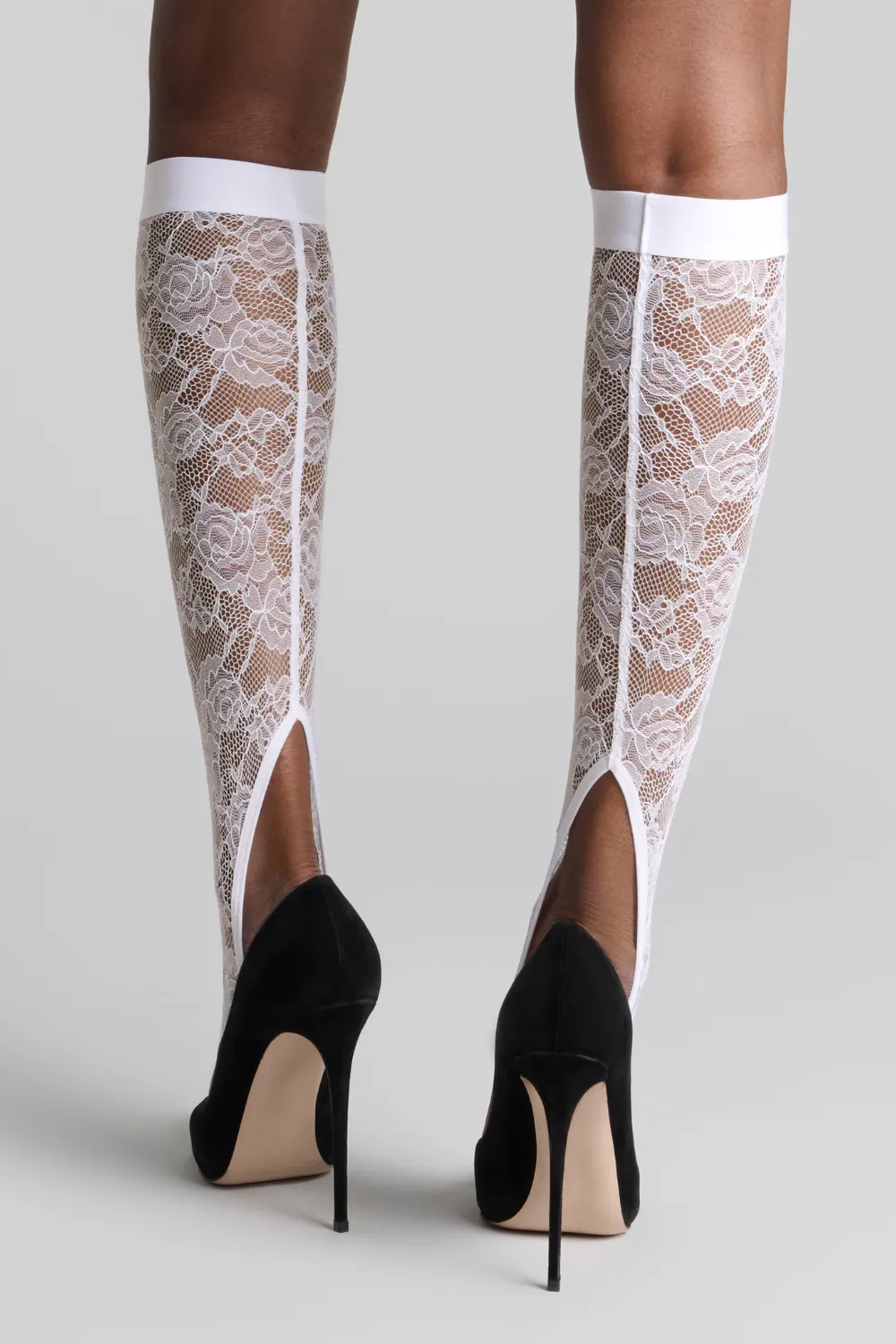 Flashback Lace Leg Warmers in White