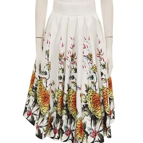 Flower Printed Circle Skirt