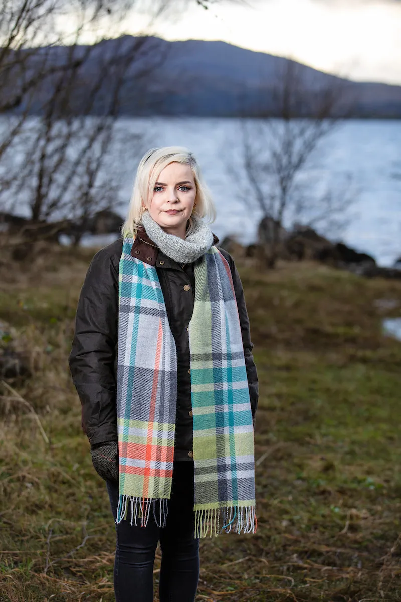 Foxford Lambswool Scarf | Multi Check