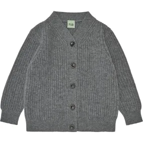 FUB Lambswool Cardigan Charcoal Melange