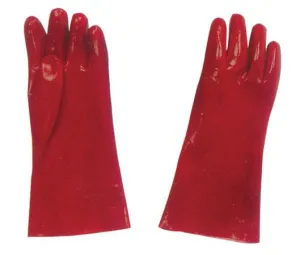 Gauntlet Glove Red PVC 35cm Pair