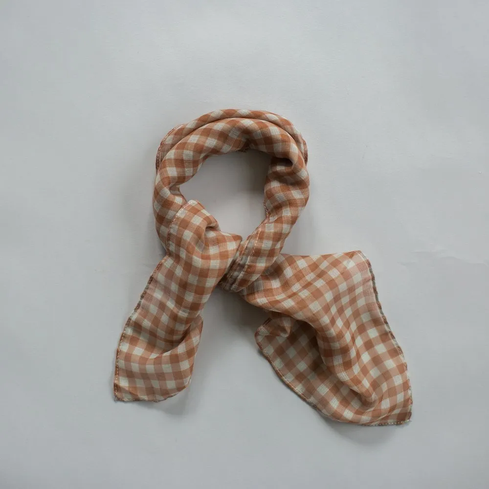 Gingham Mini Scarf Toffee