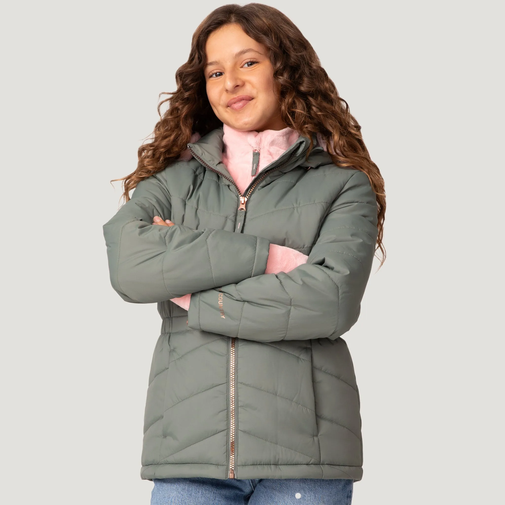 Girls' Bib Puffer Jacket