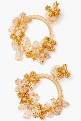 Gold Crochet Floral Earrings