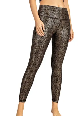 High Waist Athleisure Leggings | Anaconda Gold