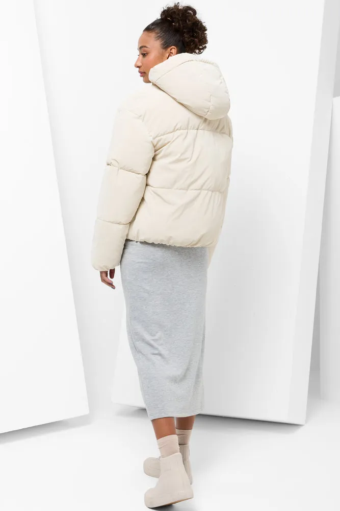 Hooded Puffer Jacket White