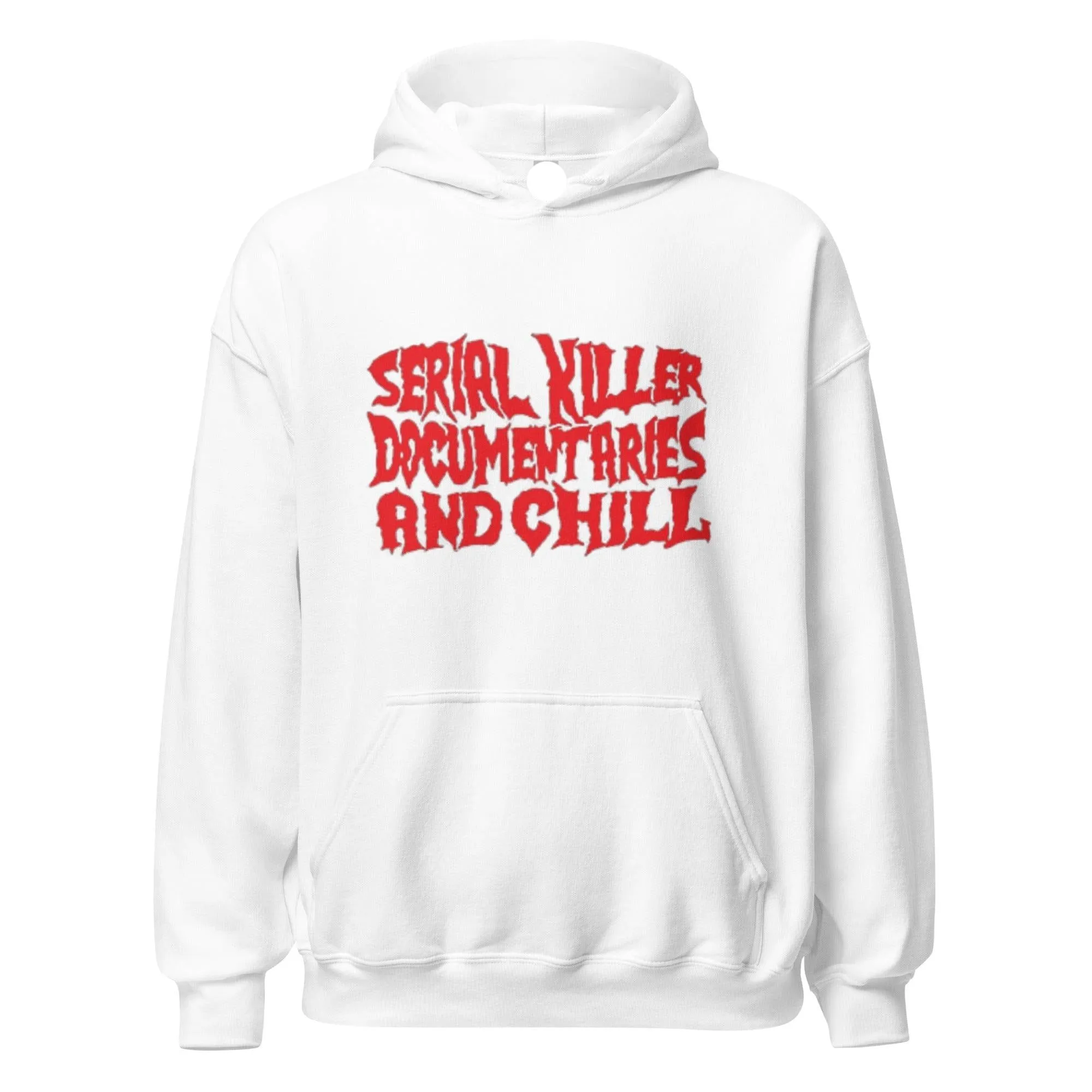 Horror Hoodie Serial Killer Documentaries And Chill Blended Cotton Midweight Pullover