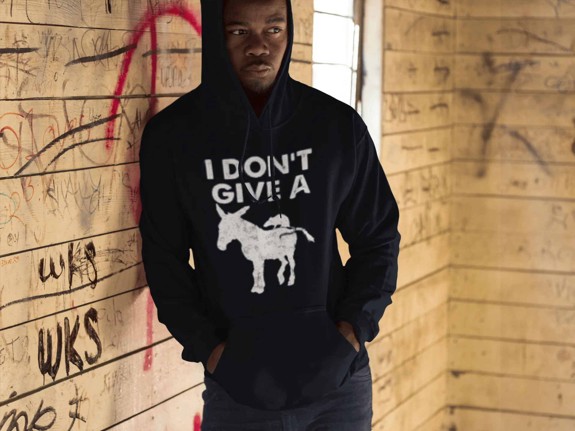 Humor Hoodie I Don't Give A Rats Ass Blended Cotton Ultra Soft Midweight Pullover