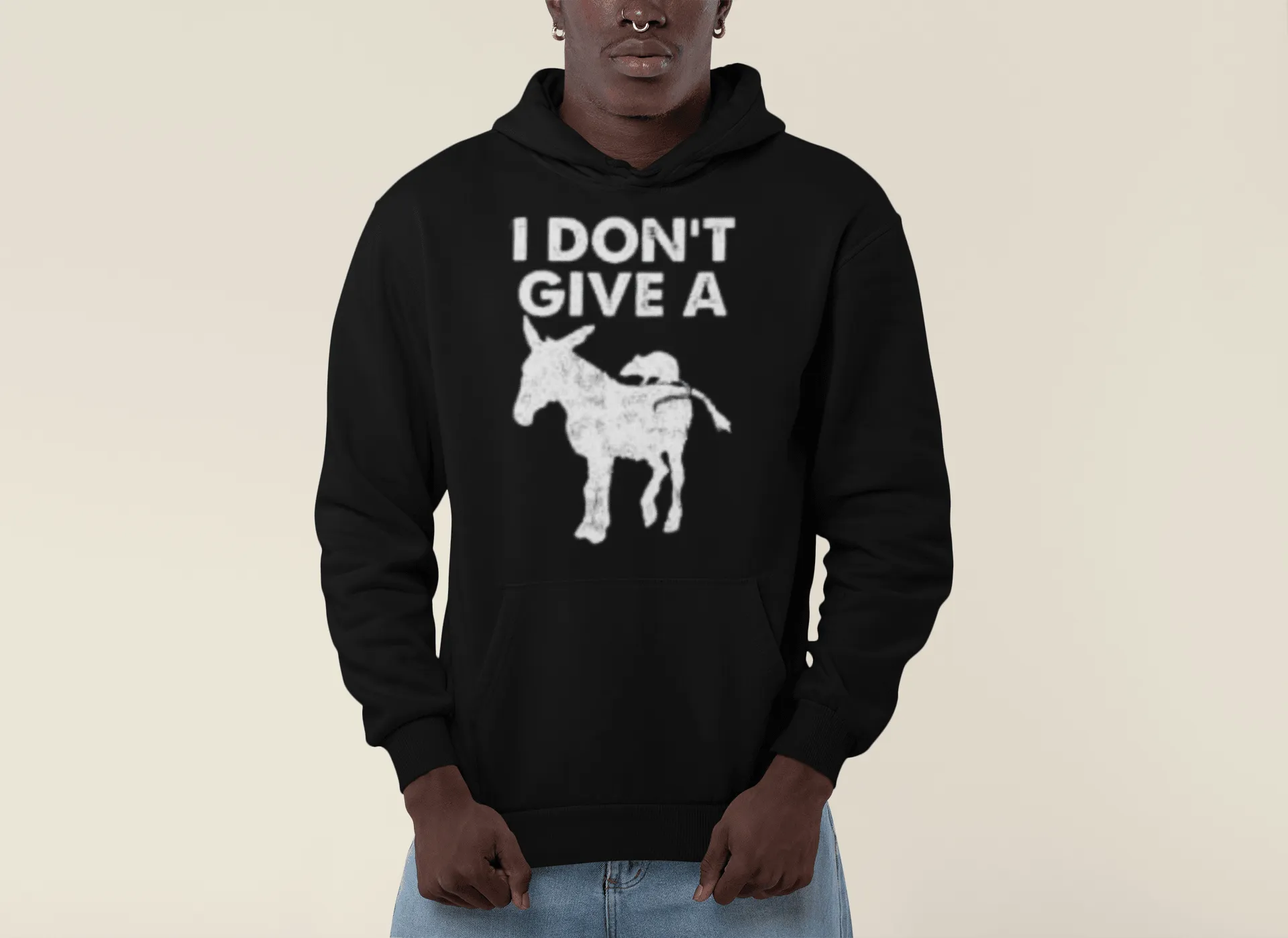 Humor Hoodie I Don't Give A Rats Ass Blended Cotton Ultra Soft Midweight Pullover