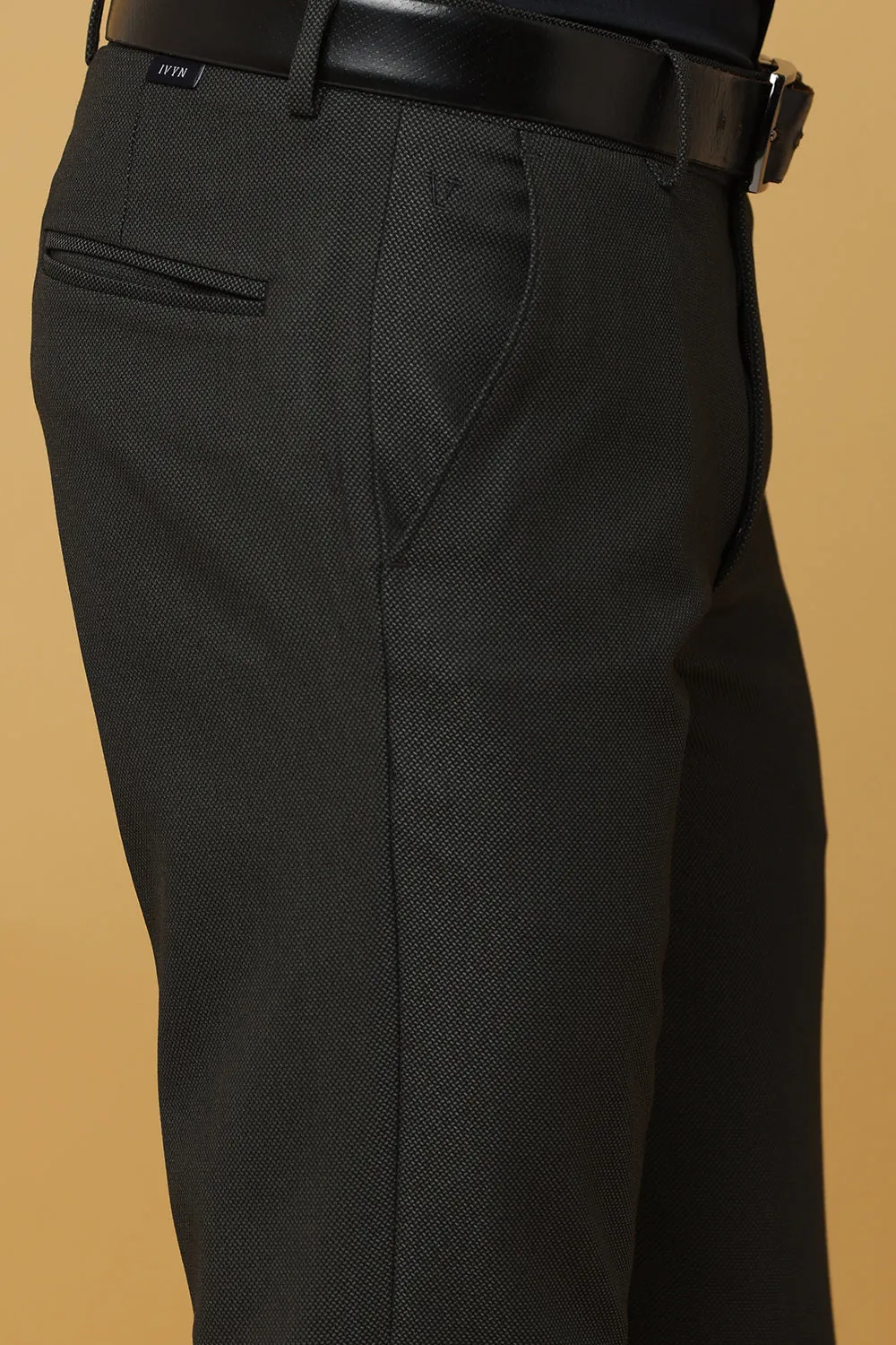 Ivyn Elegant Black Grey Formal Trousers